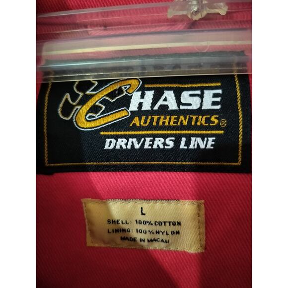 M655)Chase Authentic Dale Earnhardt Jr #8 Budweiser Red Twill Jacket Size Large - Picture 14 of 15